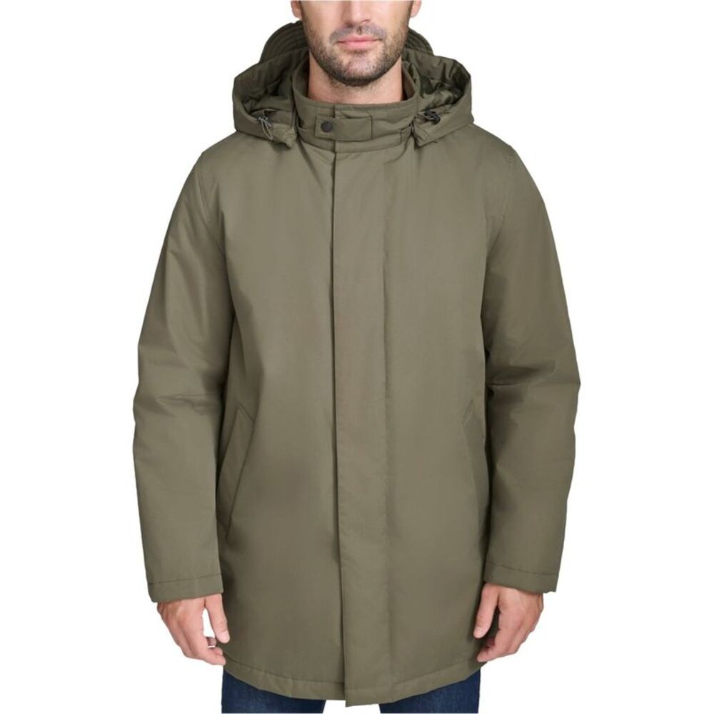 Cole Haan Mens Removable Hood Raincoat, NWT